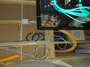 tidying the cabling
